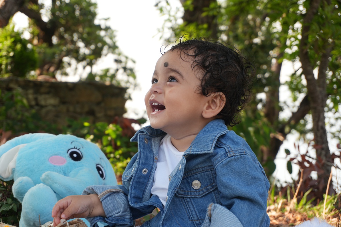 Krishav with toy